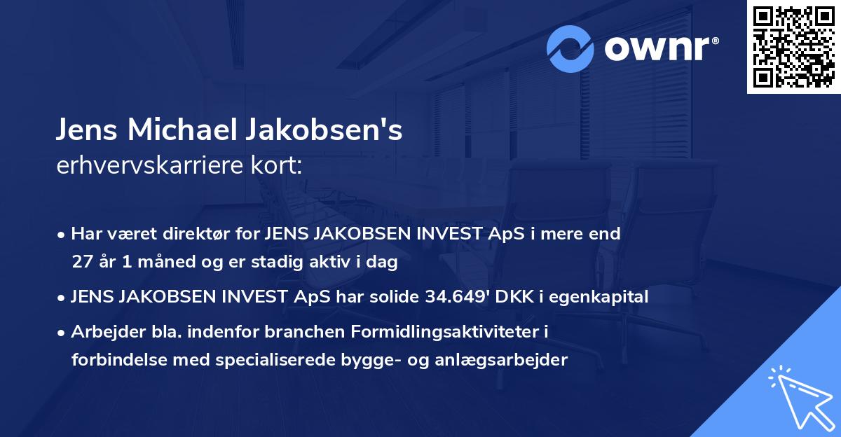 Jens Michael Jakobsen's erhvervskarriere kort
