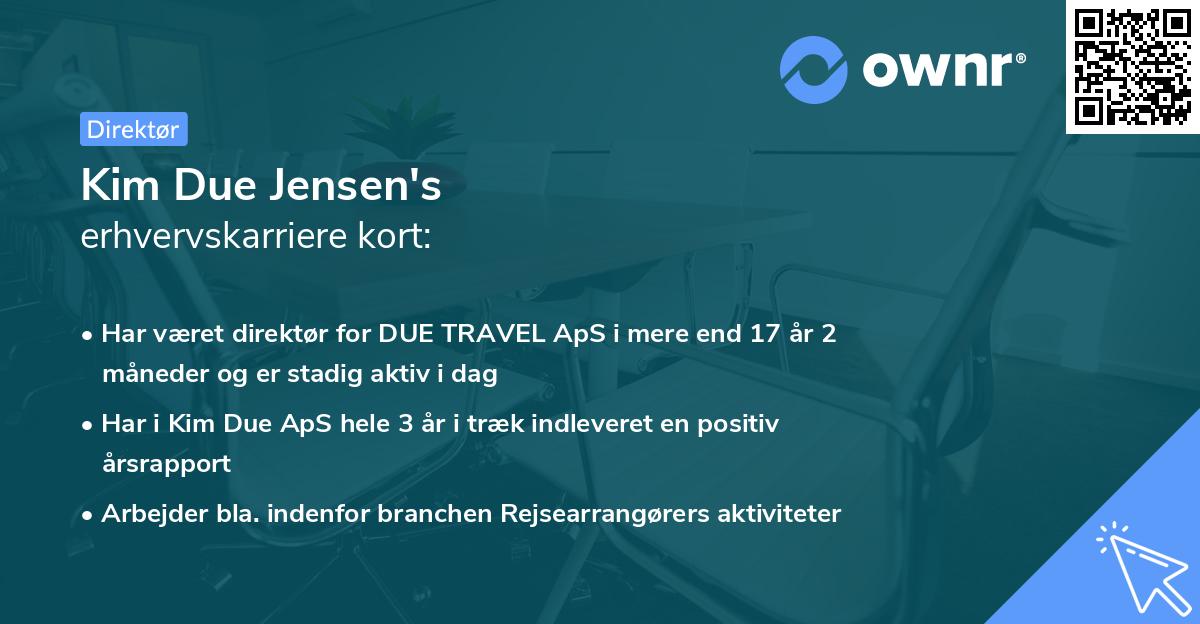 Kim Due Jensen's erhvervskarriere kort