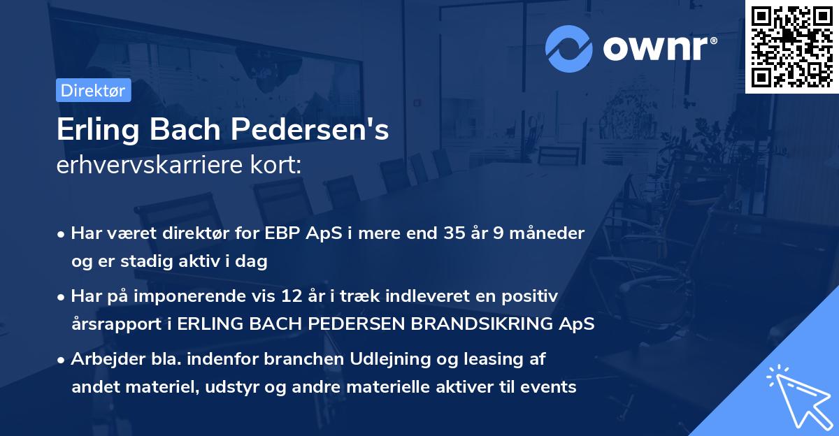 Erling Bach Pedersen's erhvervskarriere kort