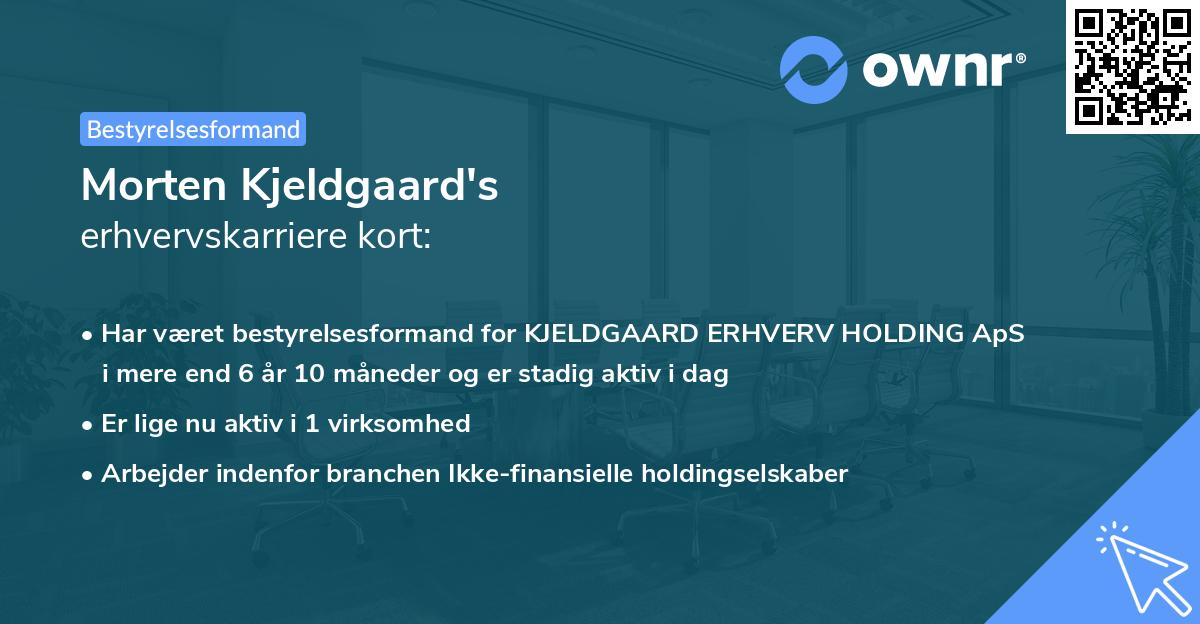 Morten Kjeldgaard's erhvervskarriere kort