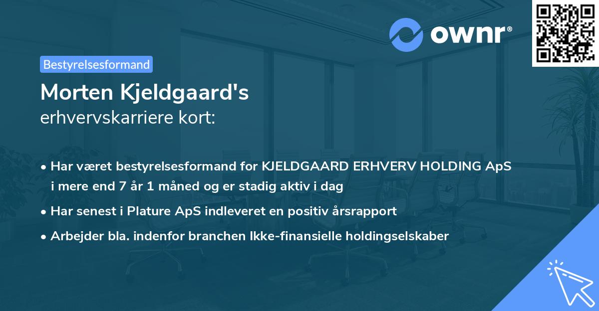 Morten Kjeldgaard's erhvervskarriere kort