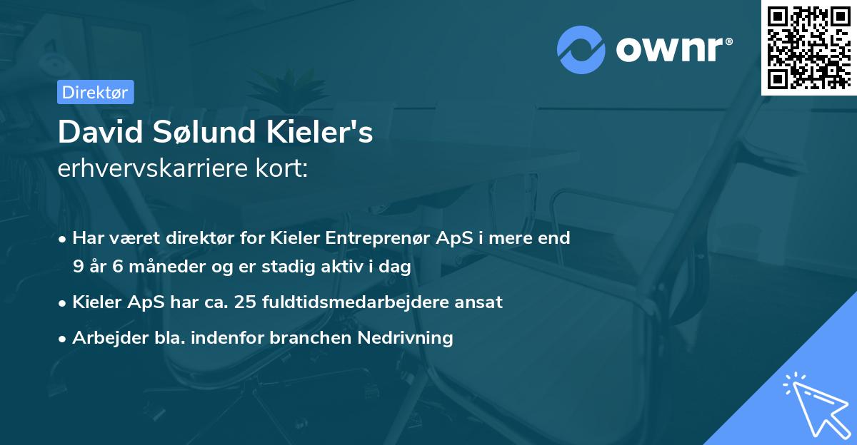 David Sølund Kieler's erhvervskarriere kort