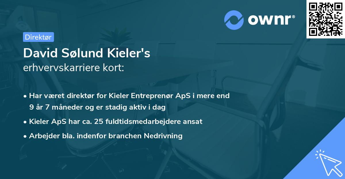 David Sølund Kieler's erhvervskarriere kort