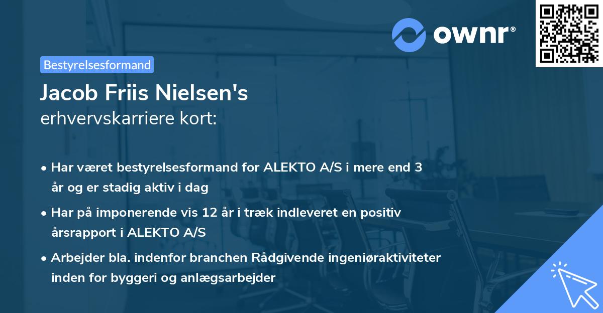 Jacob Friis Nielsen's erhvervskarriere kort