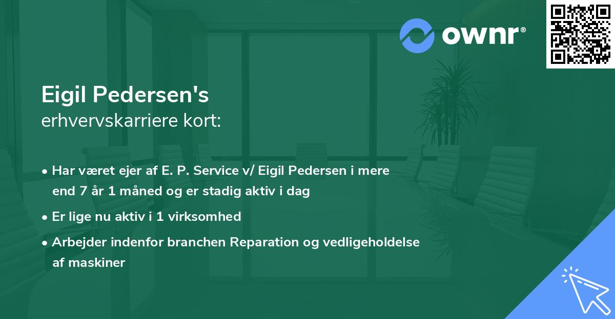 Eigil Pedersen's erhvervskarriere kort