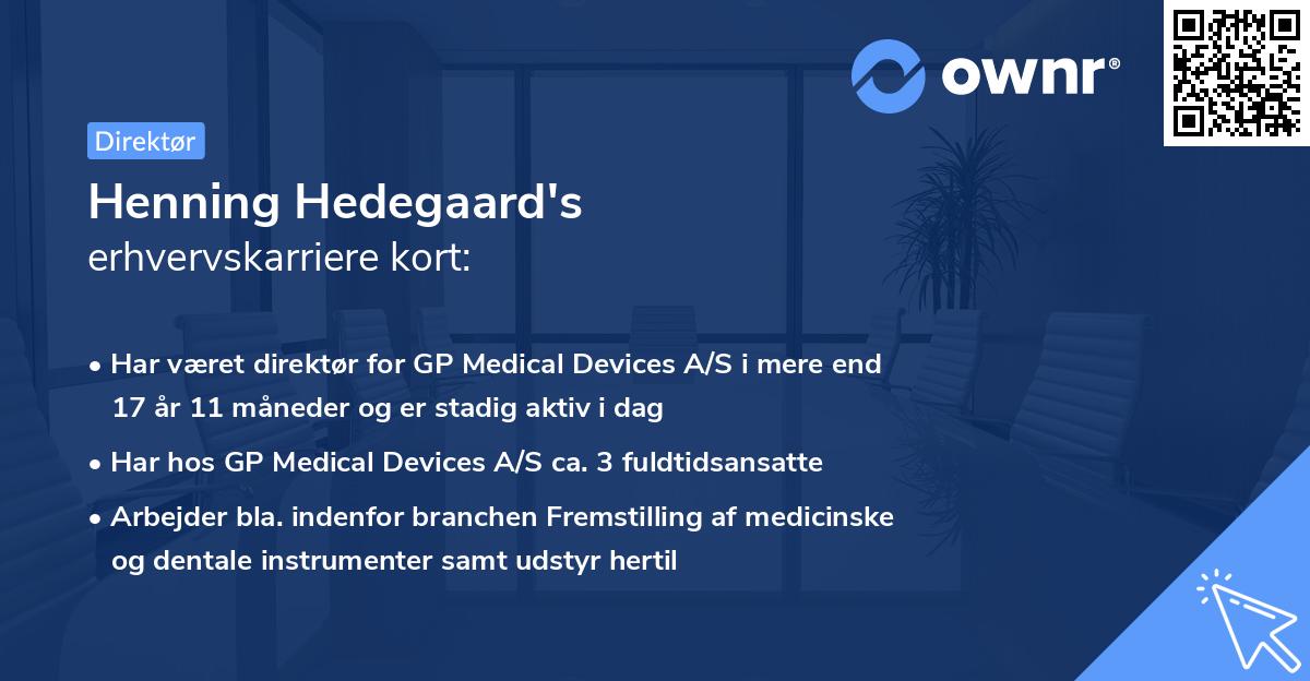 Henning Hedegaard's erhvervskarriere kort