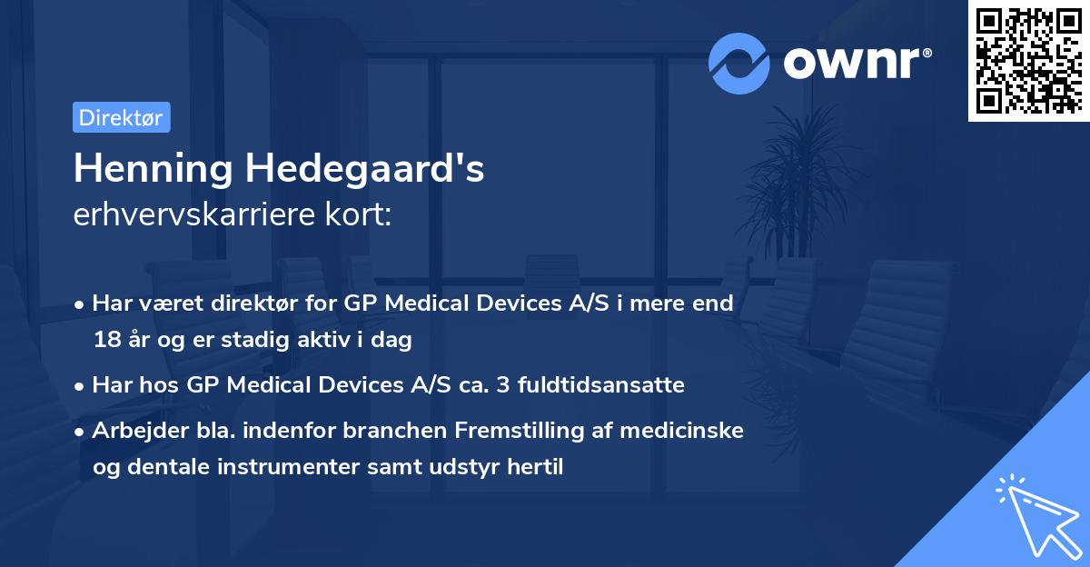 Henning Hedegaard's erhvervskarriere kort