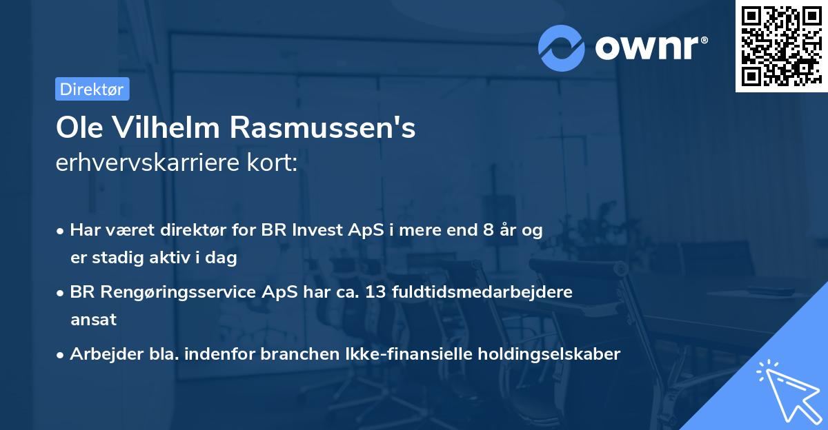 Ole Vilhelm Rasmussen's erhvervskarriere kort