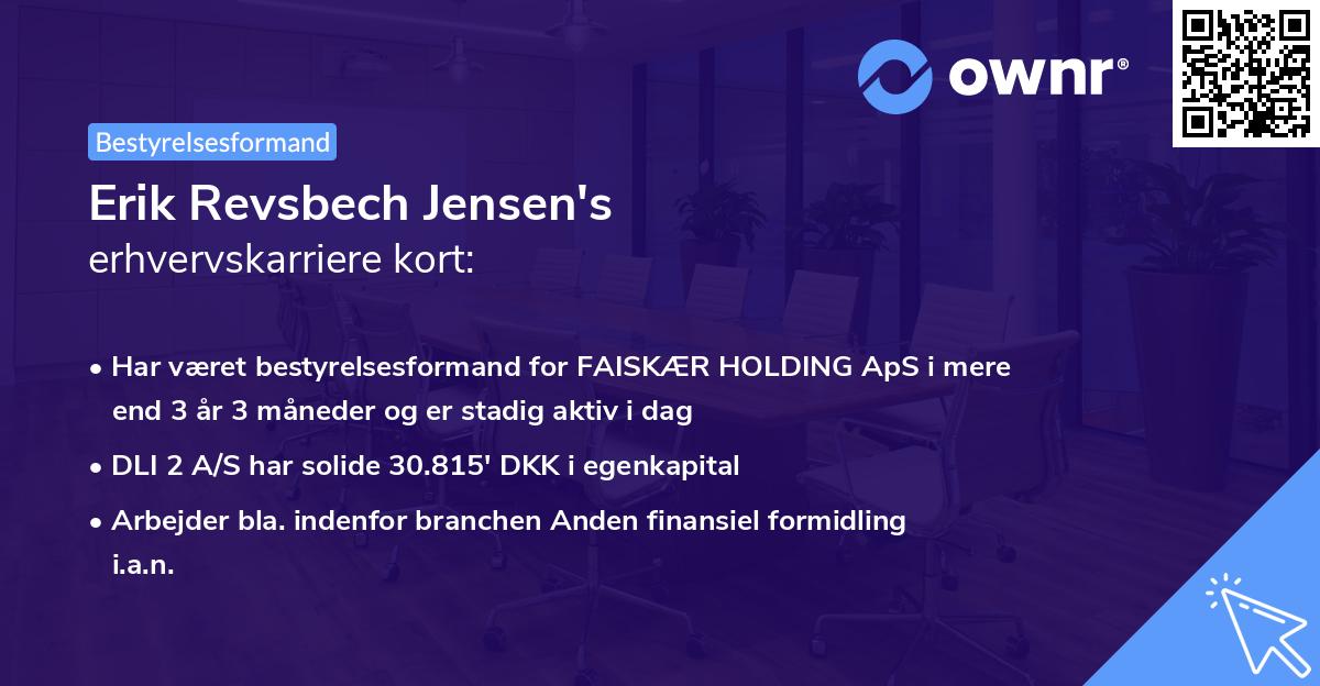 Erik Revsbech Jensen's erhvervskarriere kort
