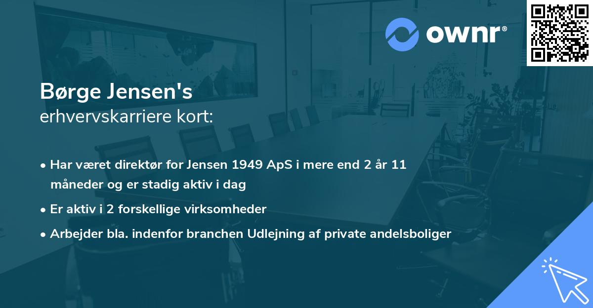 Børge Jensen's erhvervskarriere kort