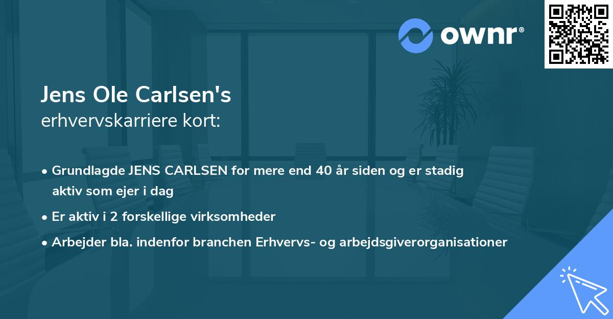 Jens Ole Carlsen's erhvervskarriere kort