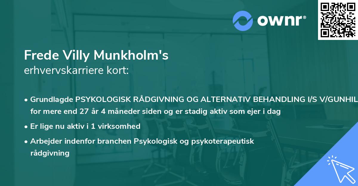 Frede Villy Munkholm's erhvervskarriere kort