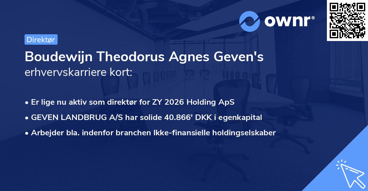 Boudewijn Theodorus Agnes Geven's erhvervskarriere kort