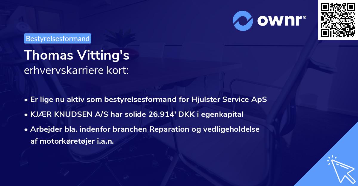 Thomas Vitting's erhvervskarriere kort