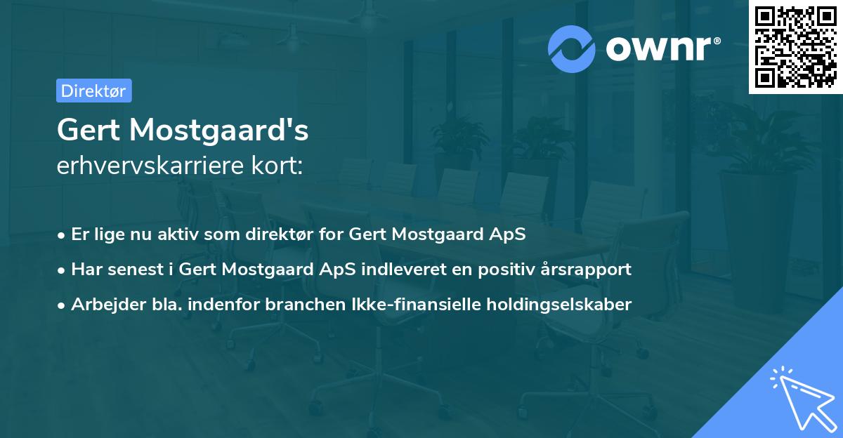 Gert Mostgaard's erhvervskarriere kort
