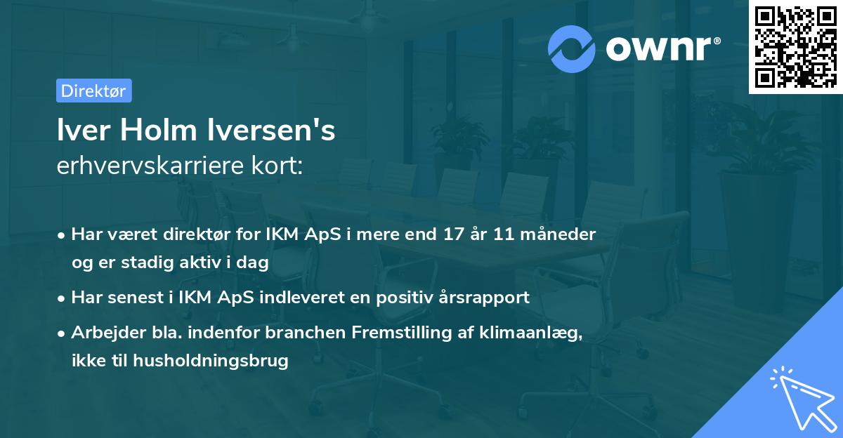 Iver Holm Iversen's erhvervskarriere kort