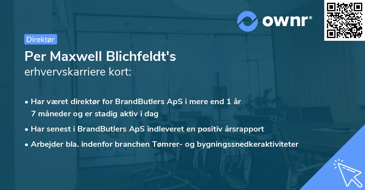 Per Maxwell Blichfeldt's erhvervskarriere kort
