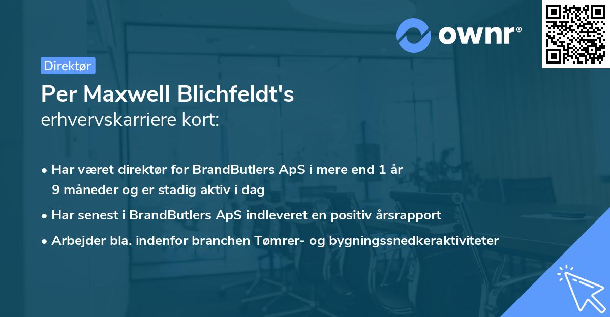 Per Maxwell Blichfeldt's erhvervskarriere kort