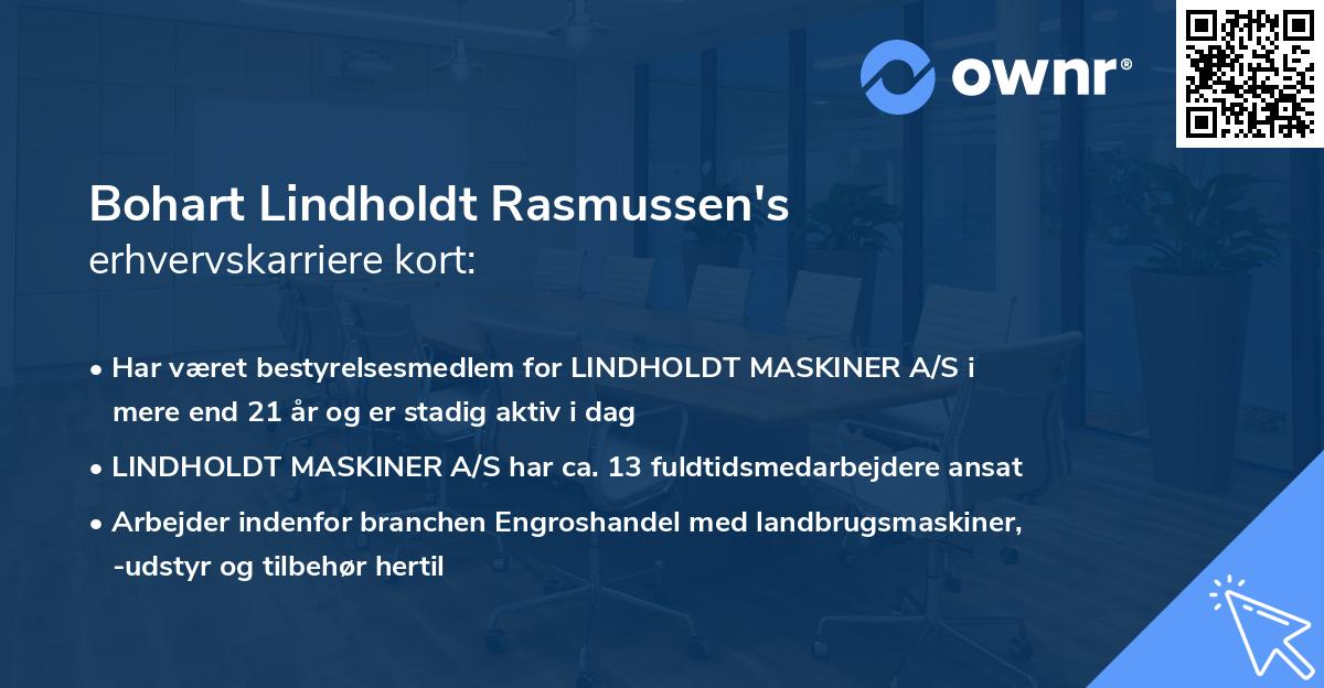 Bohart Lindholdt Rasmussen's erhvervskarriere kort