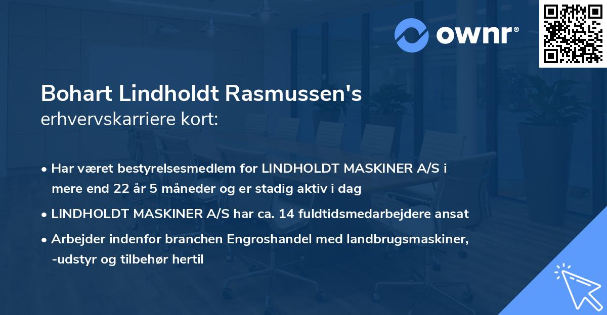 Bohart Lindholdt Rasmussen's erhvervskarriere kort