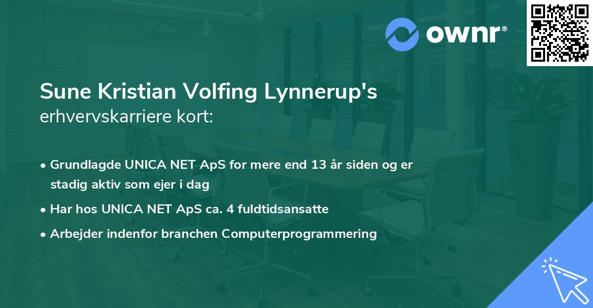 Sune Kristian Volfing Lynnerup's erhvervskarriere kort