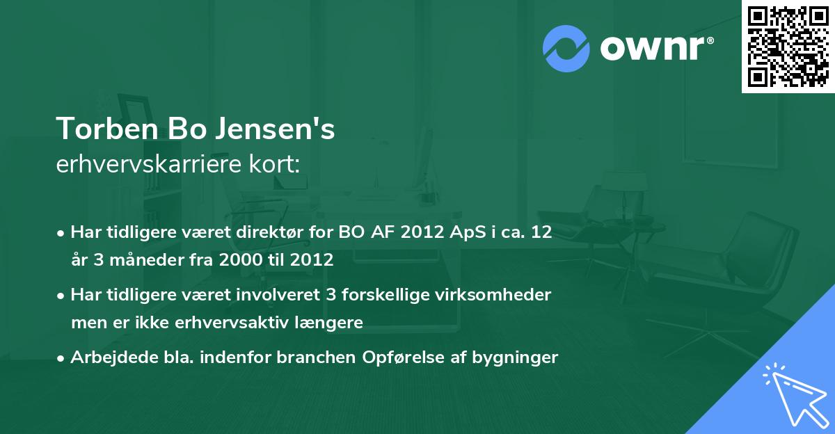 Torben Bo Jensen's erhvervskarriere kort