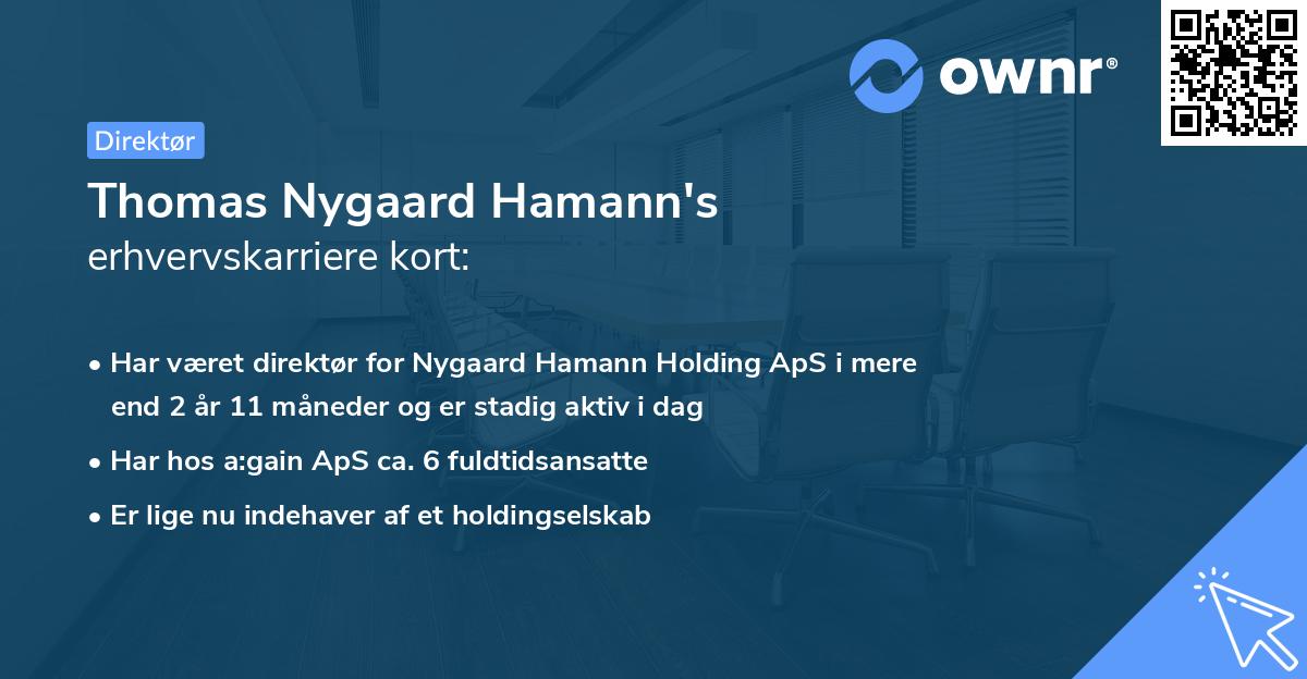 Thomas Nygaard Hamann's erhvervskarriere kort