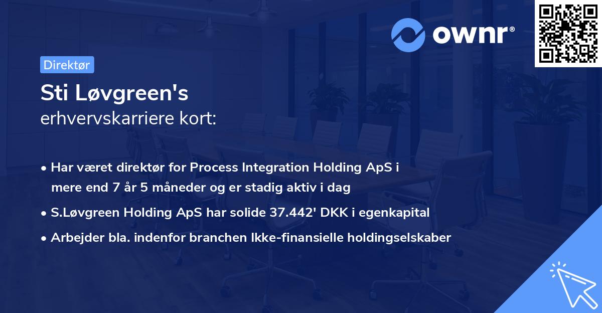 Sti Løvgreen's erhvervskarriere kort