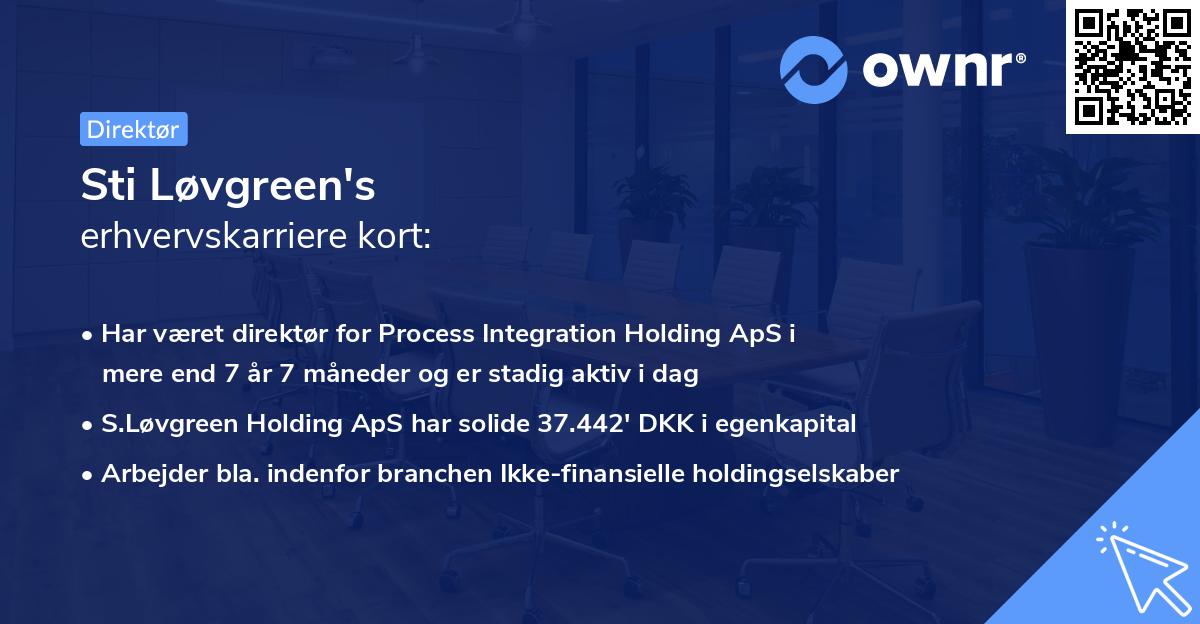 Sti Løvgreen's erhvervskarriere kort