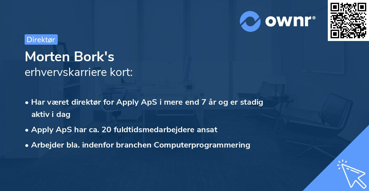 Morten Bork's erhvervskarriere kort