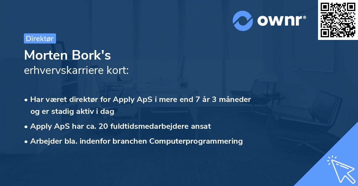 Morten Bork's erhvervskarriere kort