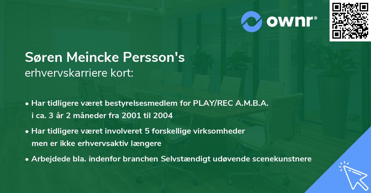 Søren Meincke Persson's erhvervskarriere kort