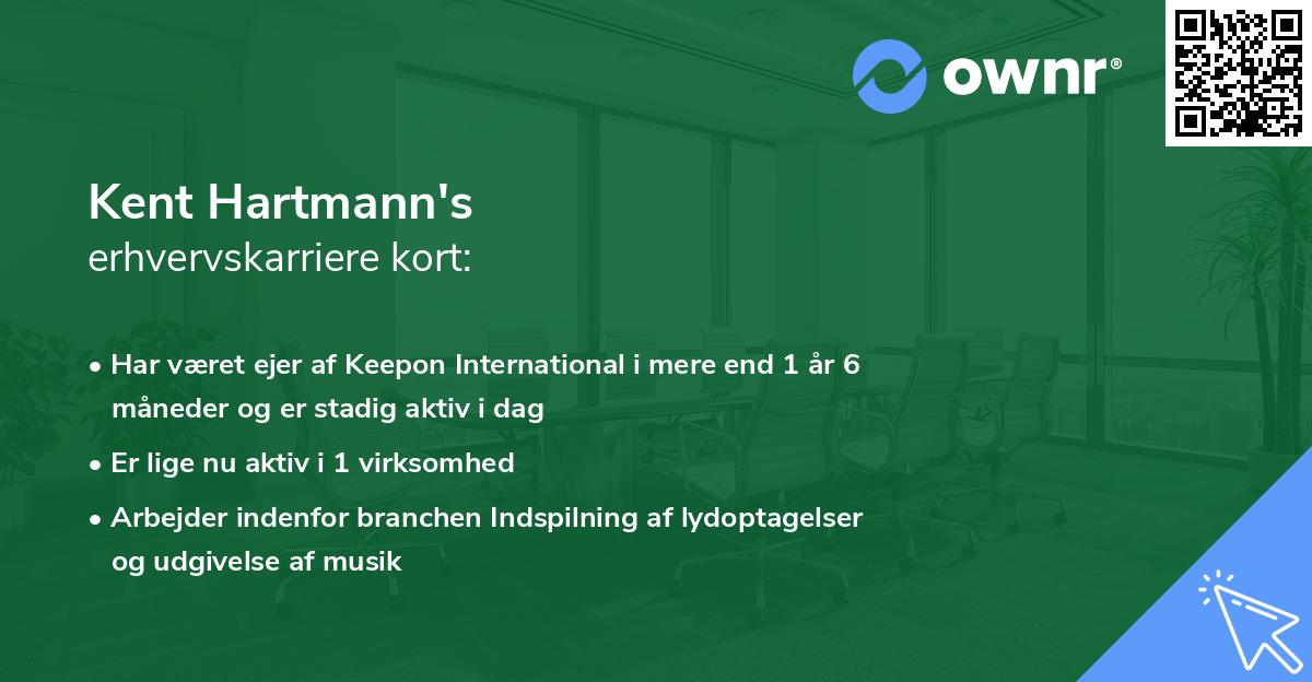 Kent Hartmann's erhvervskarriere kort