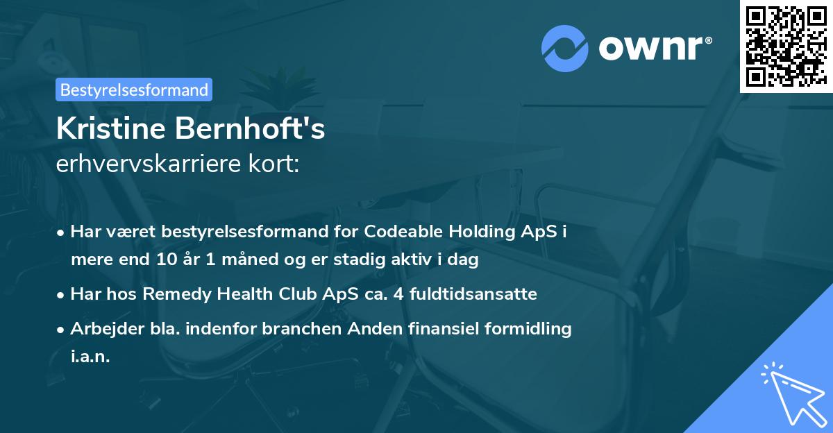 Kristine Bernhoft's erhvervskarriere kort