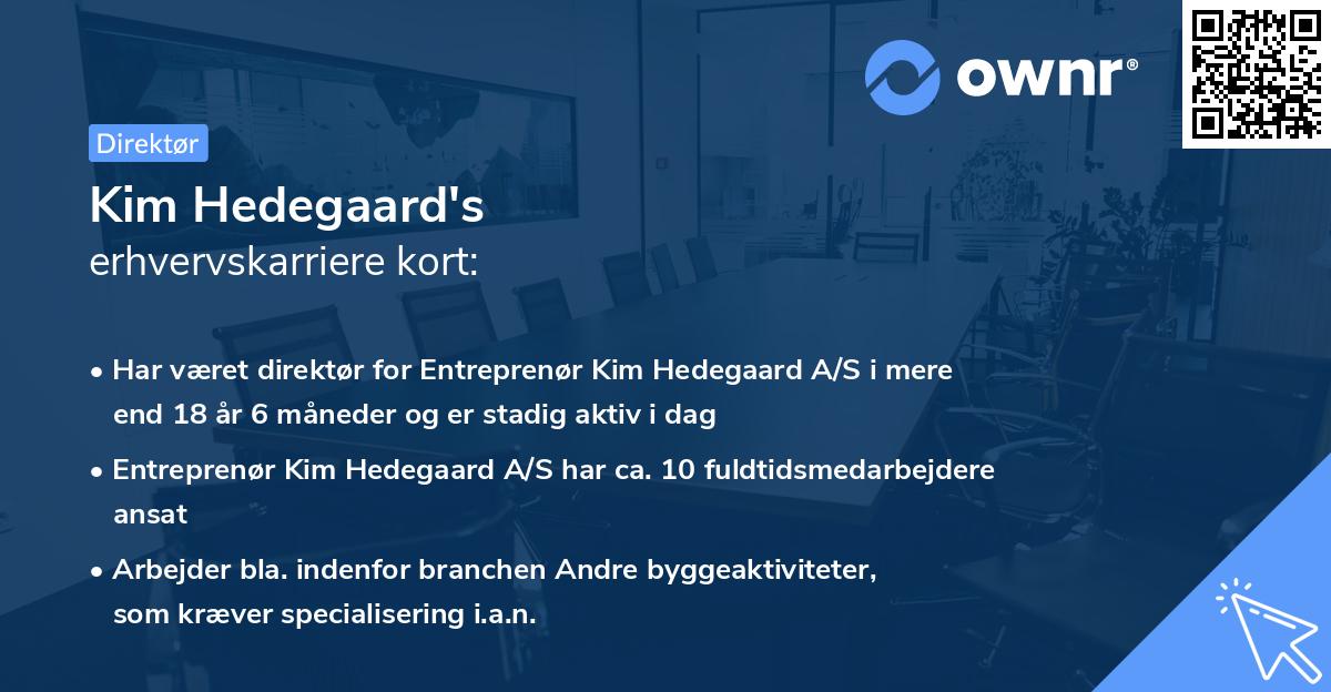 Kim Hedegaard's erhvervskarriere kort