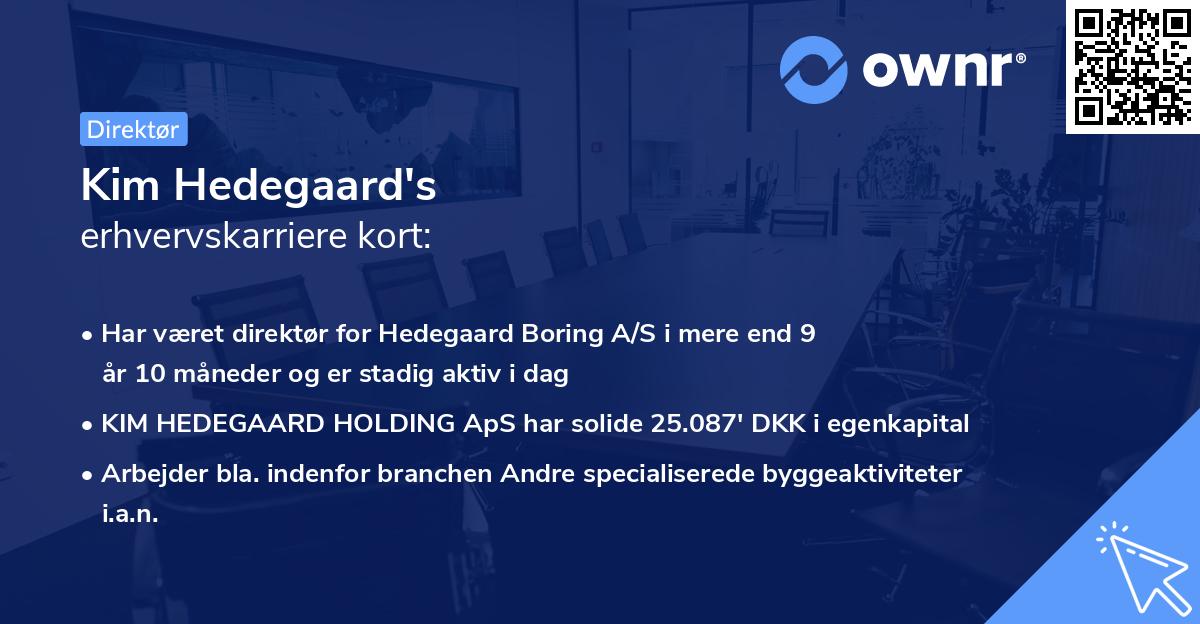 Kim Hedegaard's erhvervskarriere kort