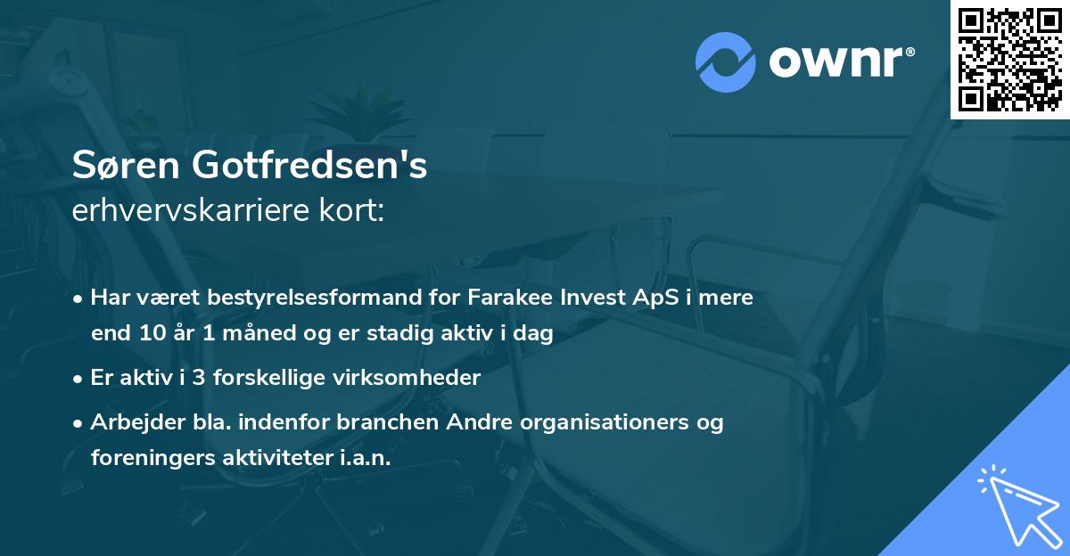 Søren Gotfredsen's erhvervskarriere kort