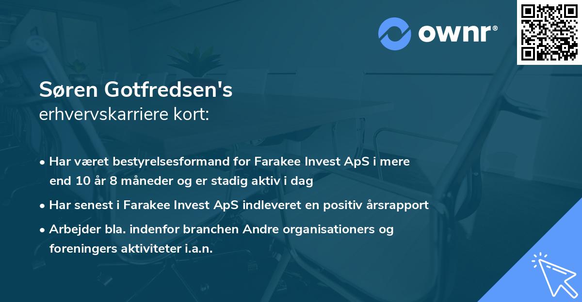 Søren Gotfredsen's erhvervskarriere kort