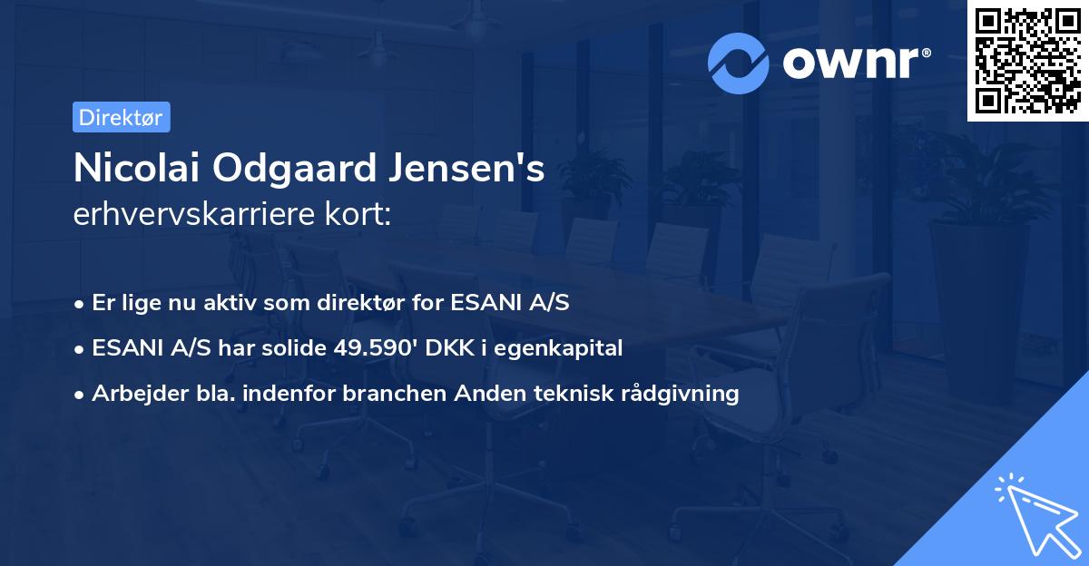 Nicolai Odgaard Jensen's erhvervskarriere kort