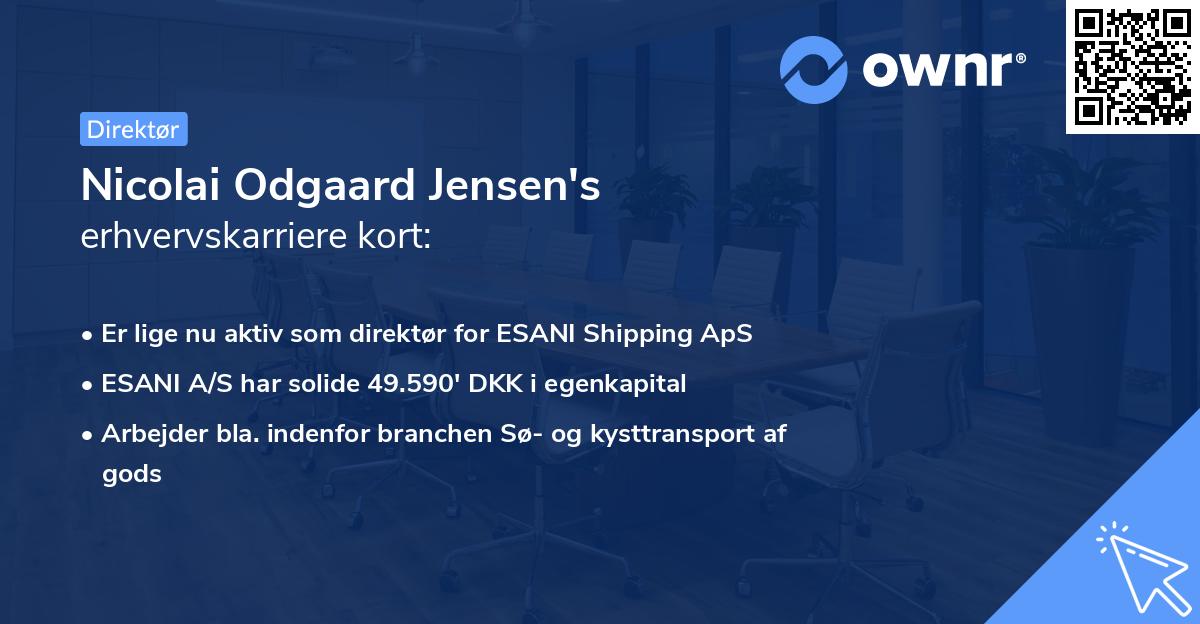 Nicolai Odgaard Jensen's erhvervskarriere kort