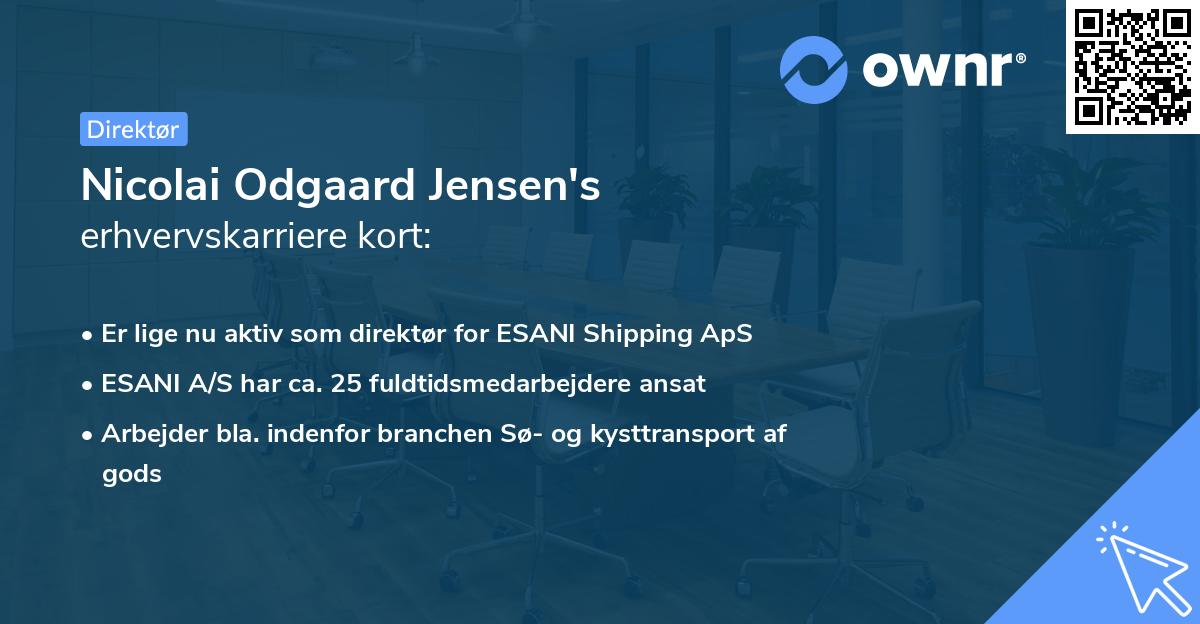 Nicolai Odgaard Jensen's erhvervskarriere kort