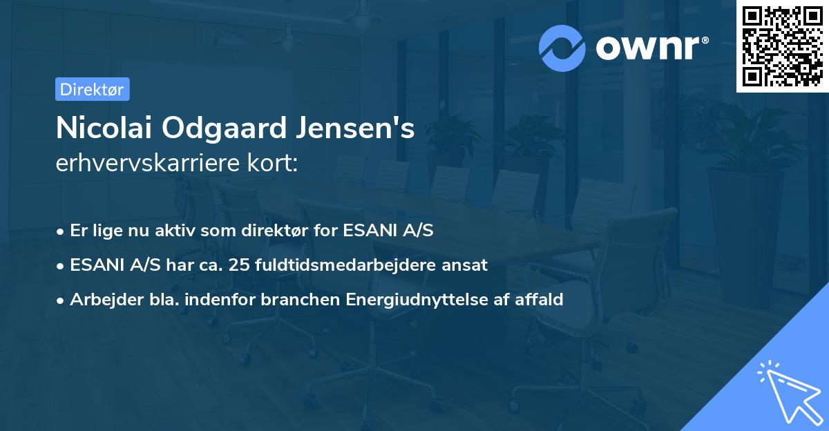 Nicolai Odgaard Jensen's erhvervskarriere kort