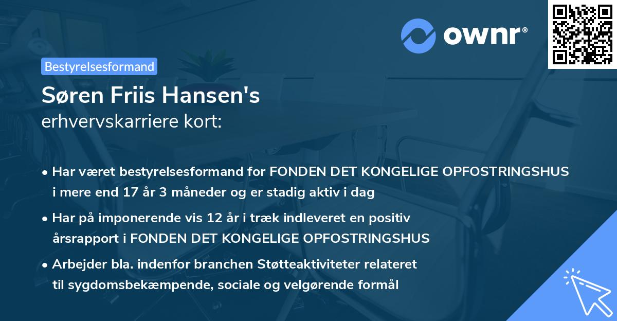 Søren Friis Hansen's erhvervskarriere kort