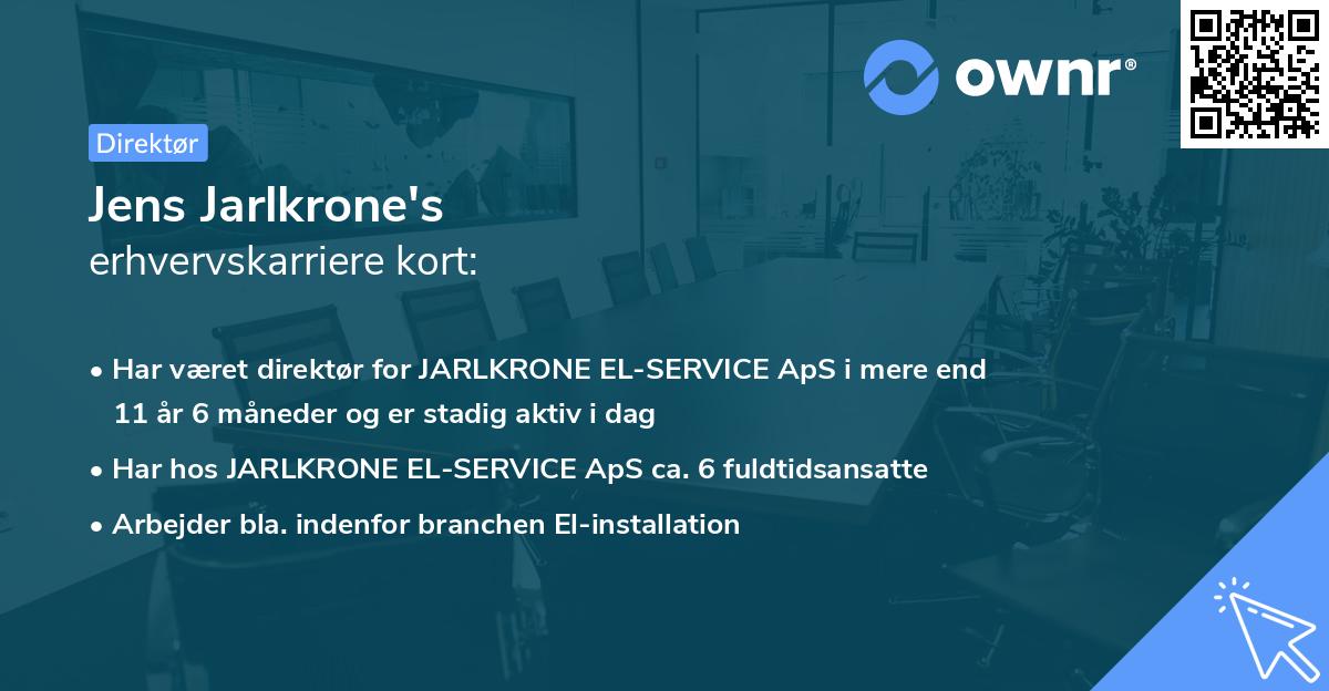 Jens Jarlkrone's erhvervskarriere kort