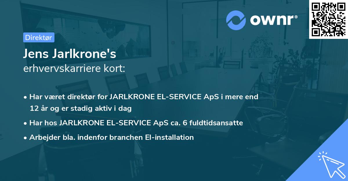 Jens Jarlkrone's erhvervskarriere kort