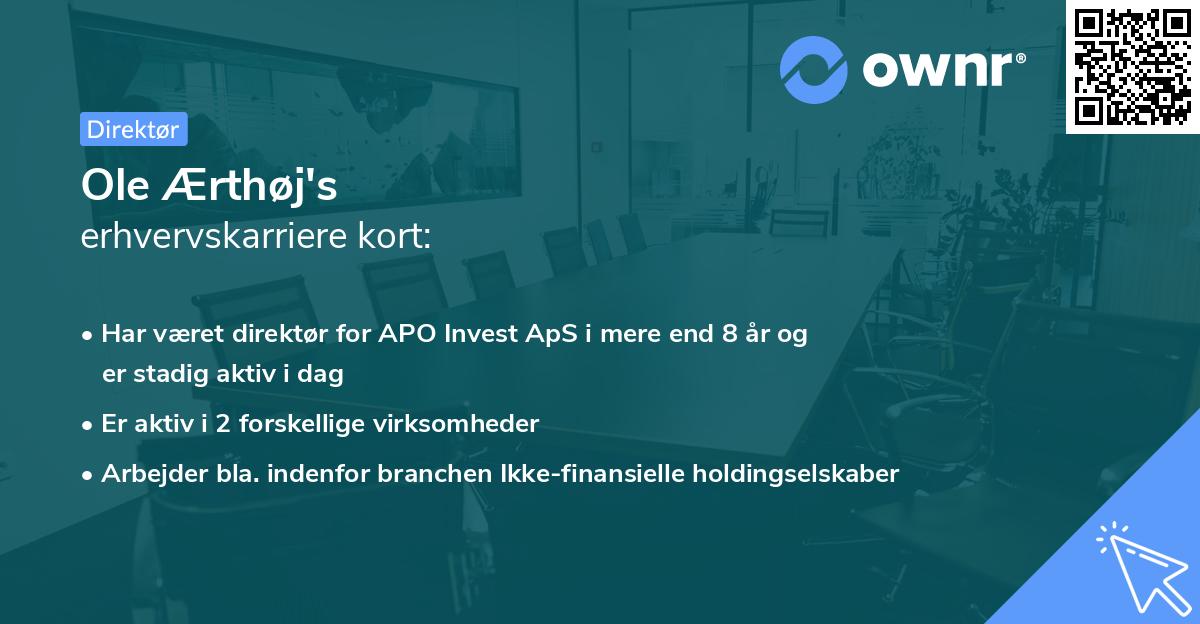 Ole Ærthøj's erhvervskarriere kort