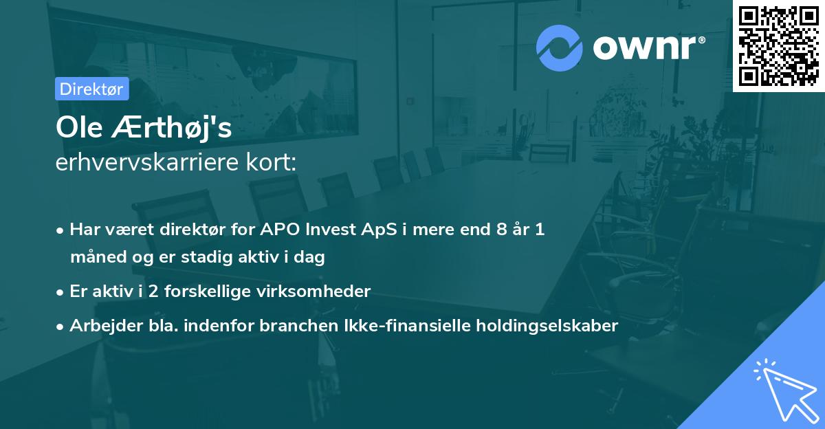 Ole Ærthøj's erhvervskarriere kort
