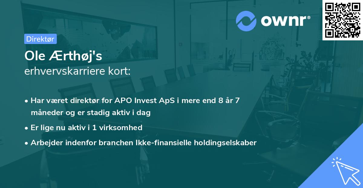 Ole Ærthøj's erhvervskarriere kort