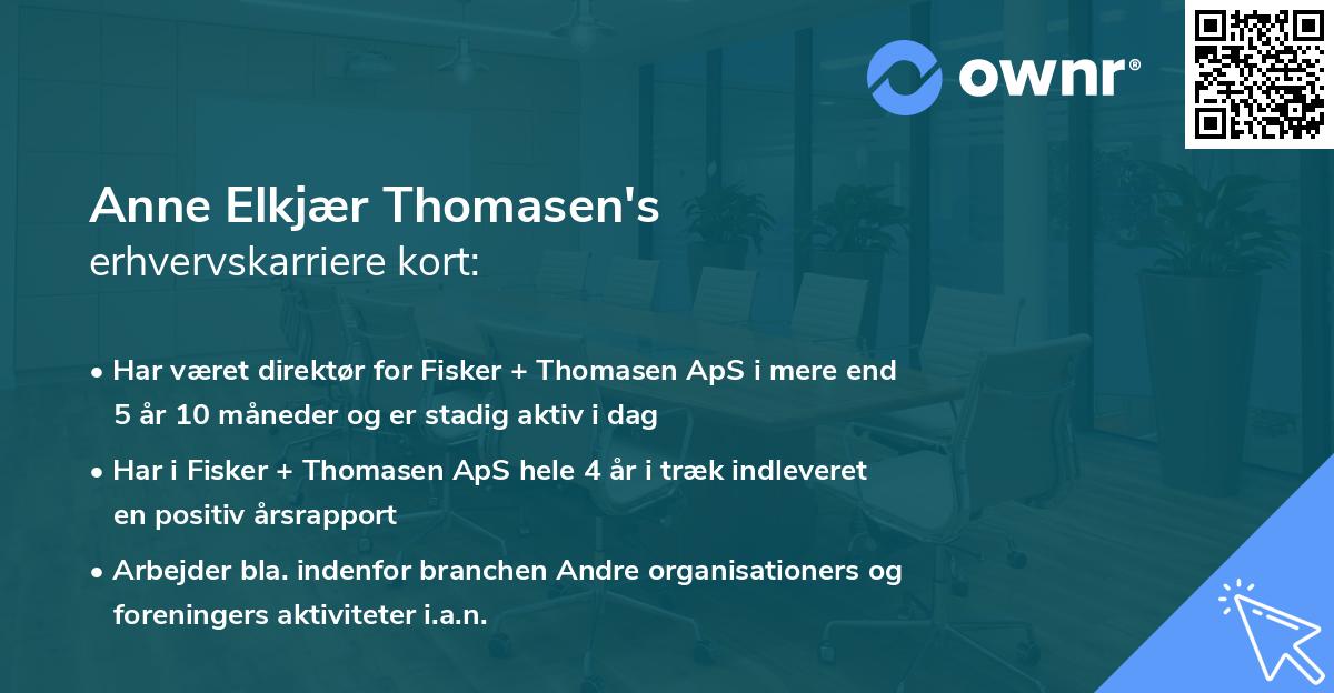 Anne Elkjær Thomasen's erhvervskarriere kort