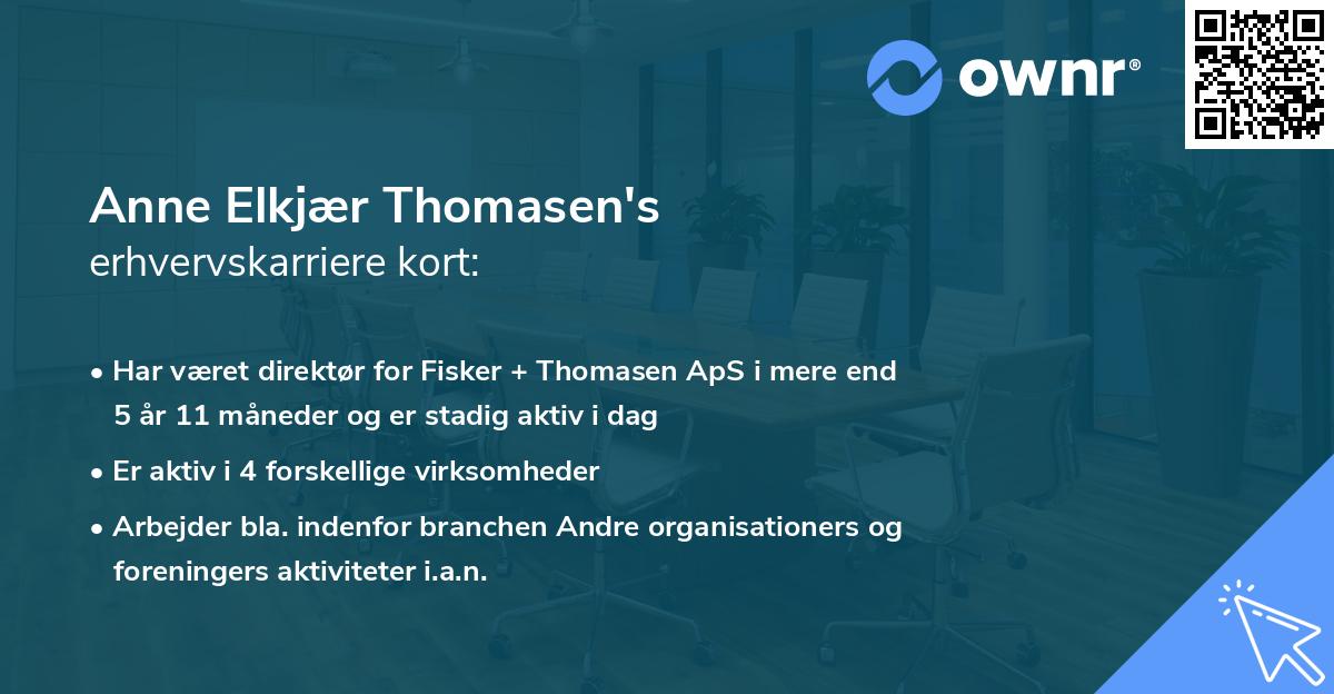 Anne Elkjær Thomasen's erhvervskarriere kort